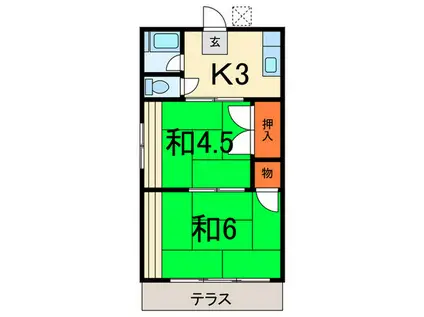 シティハイム小林(2K/2階)の間取り写真