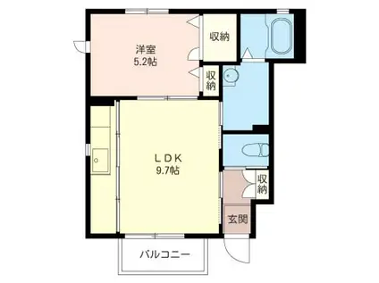  メゾン宮田II シャーメゾン(1LDK/1階)の間取り写真
