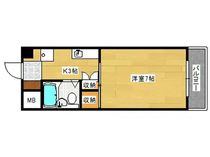 プリミエール三郎丸(1K/3階)の間取り写真