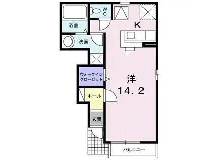 ポリッシュ・メゾン (ワンルーム/1階)の間取り写真