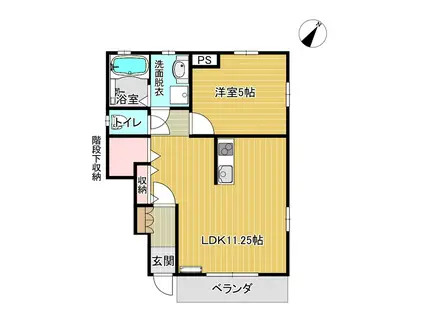 セルフィー(1LDK/1階)の間取り写真