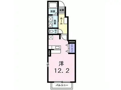 アプリコット七ッ江(ワンルーム/1階)の間取り写真