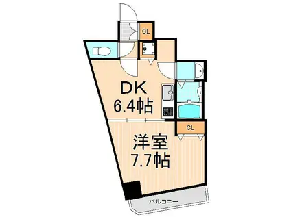 KDXレジデンス元浅草(1DK/11階)の間取り写真