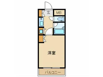 サンシティ五橋(1K/3階)の間取り写真