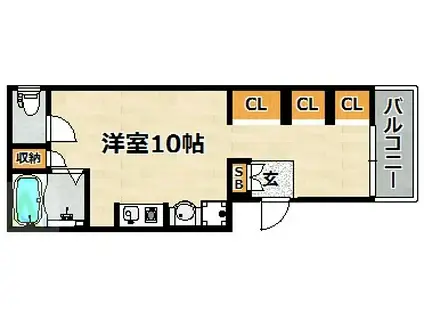 ルミネコート東町(ワンルーム/3階)の間取り写真