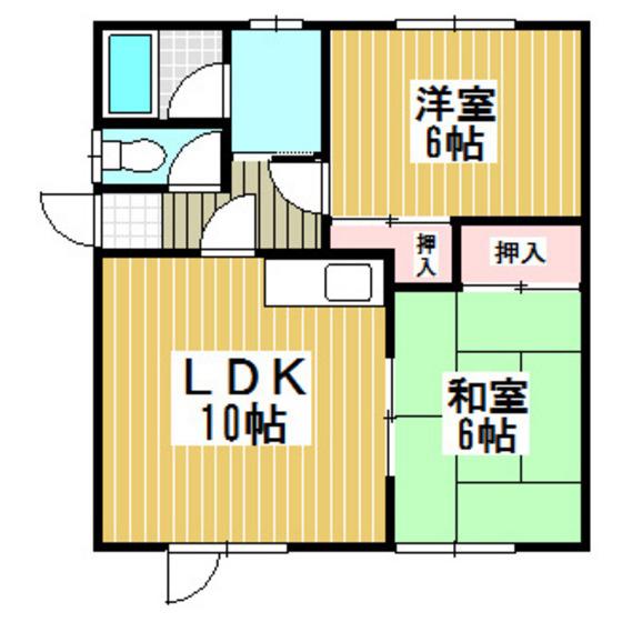 野宮マンション(2LDK/2階)の間取り写真