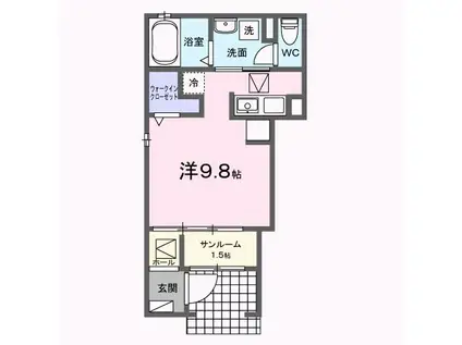 サンライズ24(ワンルーム/1階)の間取り写真