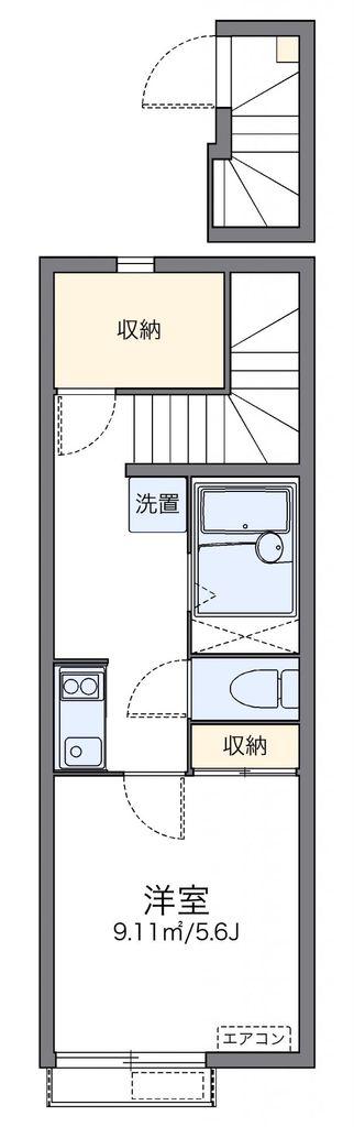 レオネクストさく(1K/2階)の間取り写真