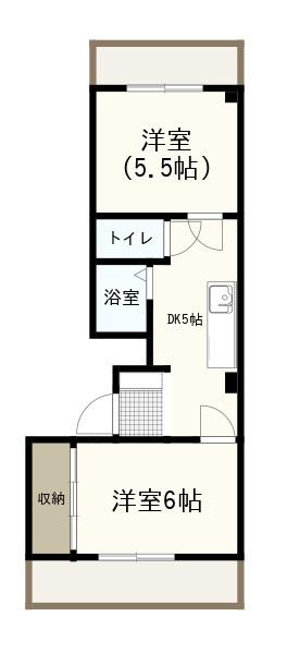 サンライズ7(2DK/5階)の間取り写真