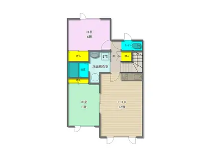 ジャスミン(2LDK/1階)の間取り写真