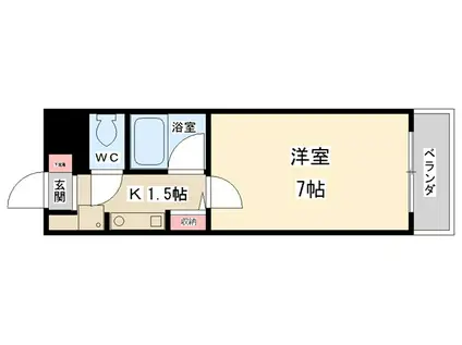 花屋敷マンション(1K/2階)の間取り写真