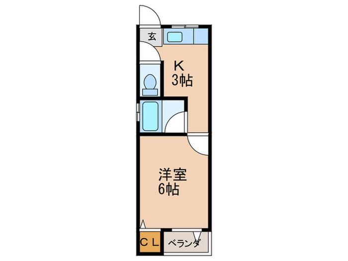 富士マンション(1K/3階)の間取り写真