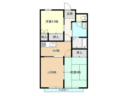 ファミリーハイツプレェリー(3K/1階)の間取り写真