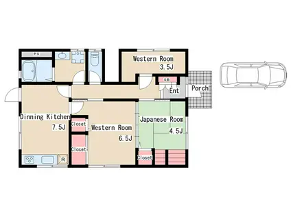 大手町8丁目ハイツ(3DK/1階)の間取り写真
