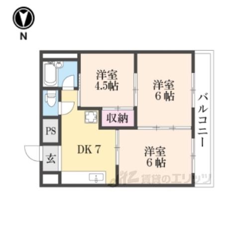 新栄マンション(3DK/1階)の間取り写真