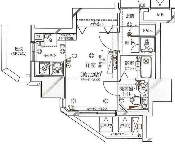 ガリシアレジデンス広尾 12階階 間取り