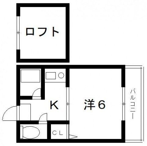 キティハウス(1K/2階)の間取り写真
