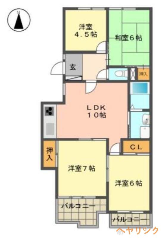 ノーメルやしろ(4LDK/2階)の間取り写真