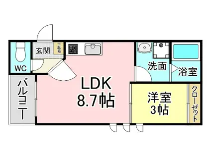 CONFORTIA安部山公園(1LDK/3階)の間取り写真