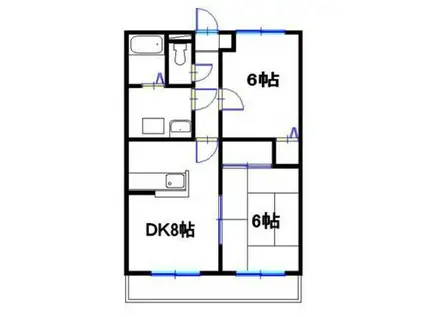 メゾン城南(2DK/3階)の間取り写真