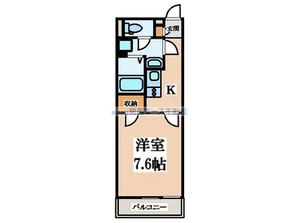 クレイノプランドール桜ヶ丘(1K/1階)の間取り写真