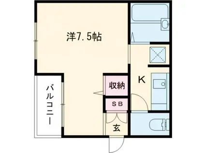 メゾンドエム(1K/1階)の間取り写真