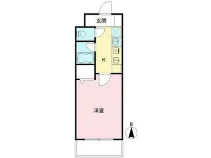 レジスコート東難波I(1K/1階)の間取り写真