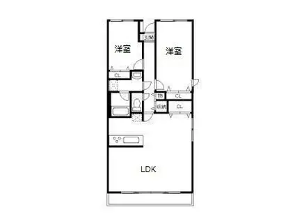 ベルヴィラージュ(2LDK/1階)の間取り写真