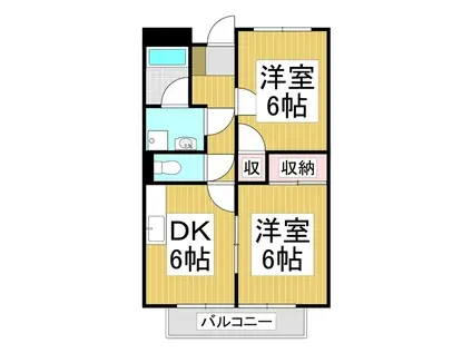 リンピア泰座(2DK/1階)の間取り写真