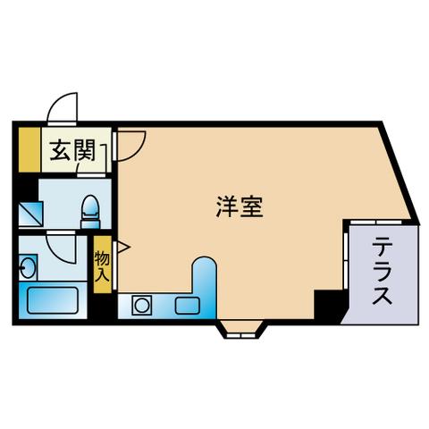 ジョイナス別府(ワンルーム/1階)の間取り写真
