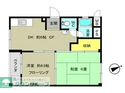 阿佐ヶ谷コーポラス(2DK/3階)の間取り写真