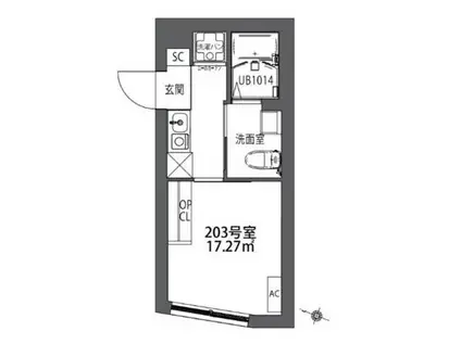 TYPE中野(1K/2階)の間取り写真