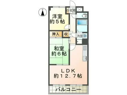 コスモハイツ(2LDK/4階)の間取り写真