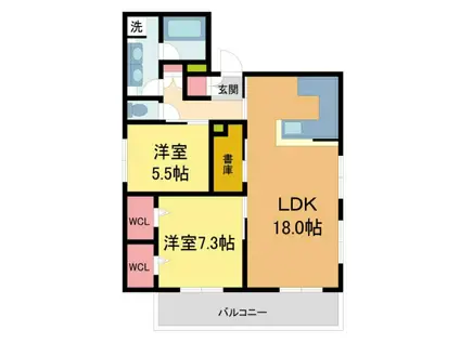 ANNEX西宮ガーデンズ・フロント(1SLDK/2階)の間取り写真