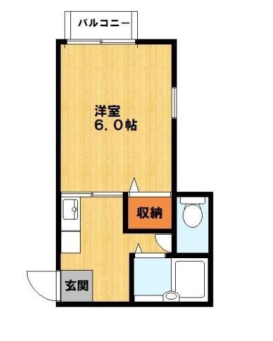 ルーム アコ(1K/1階)の間取り写真