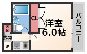 LAKIA MAISON高井田(1K/2階)の間取り写真
