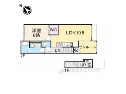 クレール(1LDK/2階)の間取り写真