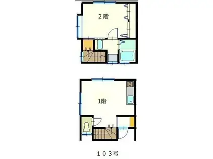 ユーカリアパートメント(1DK/1階)の間取り写真