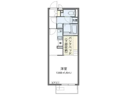 ミランダクラーラ(ワンルーム/1階)の間取り写真