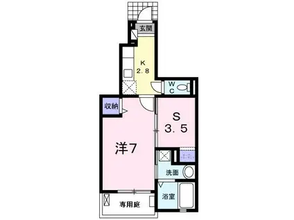 ブリーズ(1SK/1階)の間取り写真