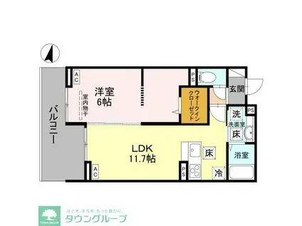 グランヴィル(1LDK/3階)の間取り写真