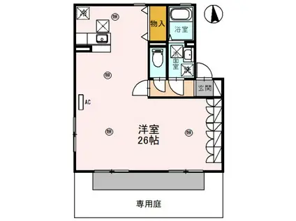 シンフォニータウンIII E棟(ワンルーム/1階)の間取り写真