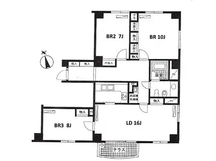 東高代々木上原ペアシティアネックス(3LDK/3階)の間取り写真