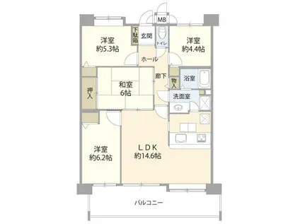 コスモ柏セランス(4LDK/8階)の間取り写真