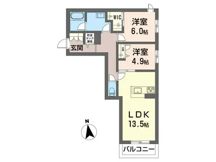 京王相模原線 橋本駅(神奈川) 徒歩21分 4階建 新築(2LDK/2階)の間取り写真