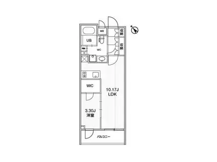 シーズンフラッツ柿の木坂(1LDK/8階)の間取り写真