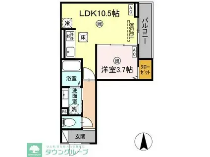 セレスティア東尾久(1LDK/1階)の間取り写真