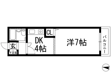 センチュリーショウエイⅡ(1DK/2階)の間取り写真