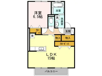 CAPE HILLSII(1LDK/2階)の間取り写真