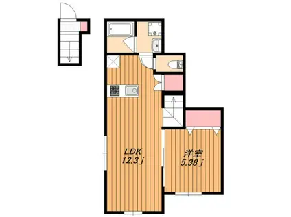 BHテラス中野(1LDK/2階)の間取り写真